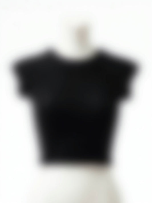 Théa Paris Crop Top in black — ribbed Pima cotton, minimalist cut